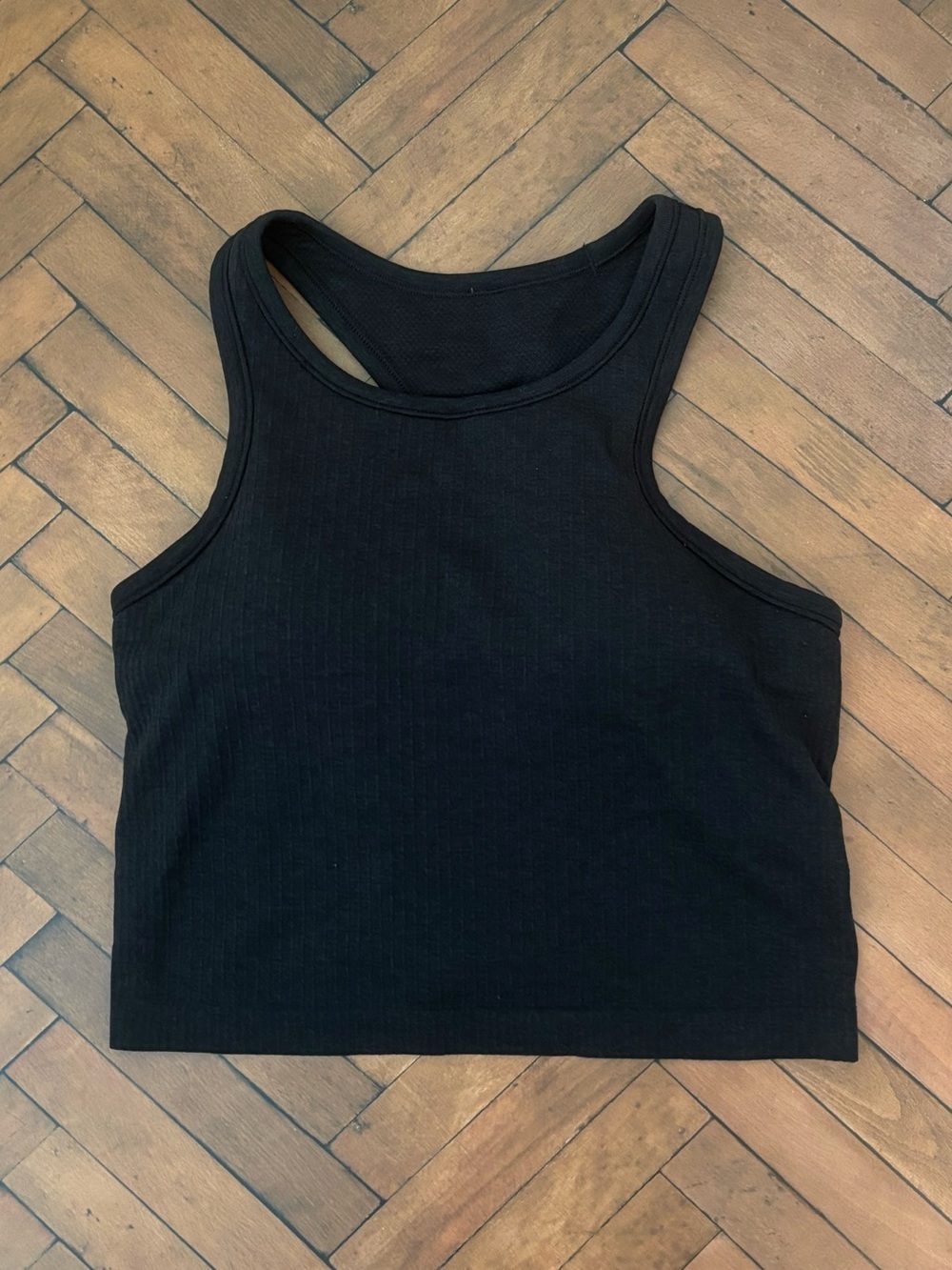 Lululemon Ebb To Street Cropped Racerback Tank Top In Black Size 6